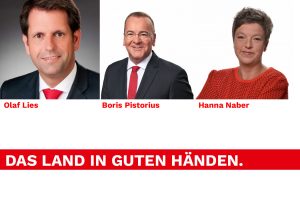 Bild mit den drei Spitzenkandidaten