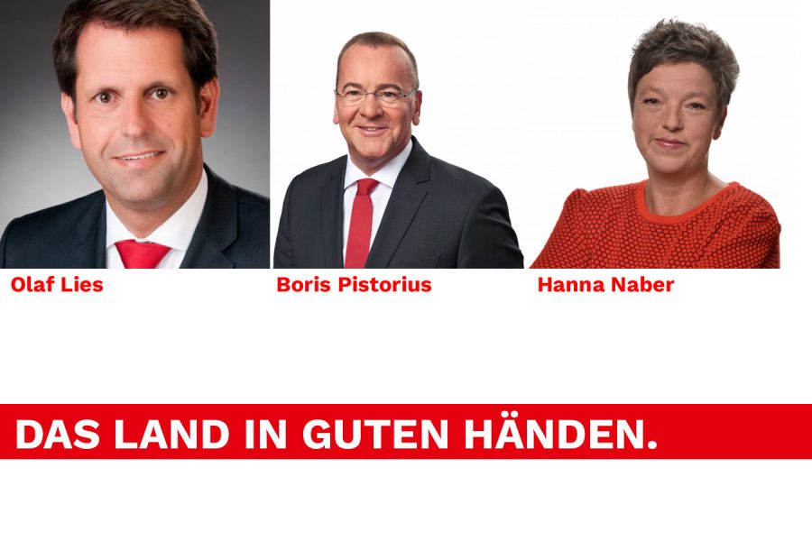 Bild mit den drei Spitzenkandidaten