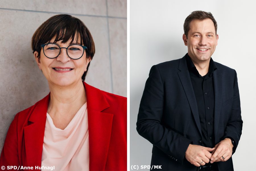 Porträts von Sakia Esken und Lars Klingbeil